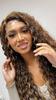 ALAN EATON Long13x4x1 Lace Synthetic Wigs Brown Highlight Golden Curly Wig for Black Women Natural High Density Daily Use