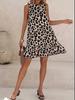 Elegant Fashion Sleeveless Leopard Print Summer Dress Women Loose O Neck Casual Simple Party A-line Short Dresses Streetwear Female Clothing