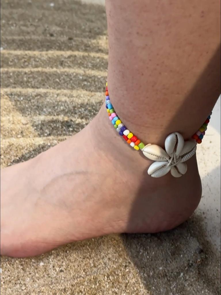 Summer Hot Selling Knitted Shell Flower Colored Rice Bead Foot Chain Women's Jewelry Boho Fashion Beach Feet Colorful Dopamine Style Adjustable