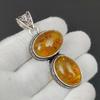 Baltic Amber Gemstone Handmade 925 Sterling Silver Pendant Double Baltic Amber Gemstone Pendant For Gifts Antique Pendant For Gifts