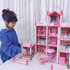 Casa de Bonecas Para Menina DIY Kit Grande Vila Montada Casa de Bonecas Brinquedos de Faz de Conta Presente