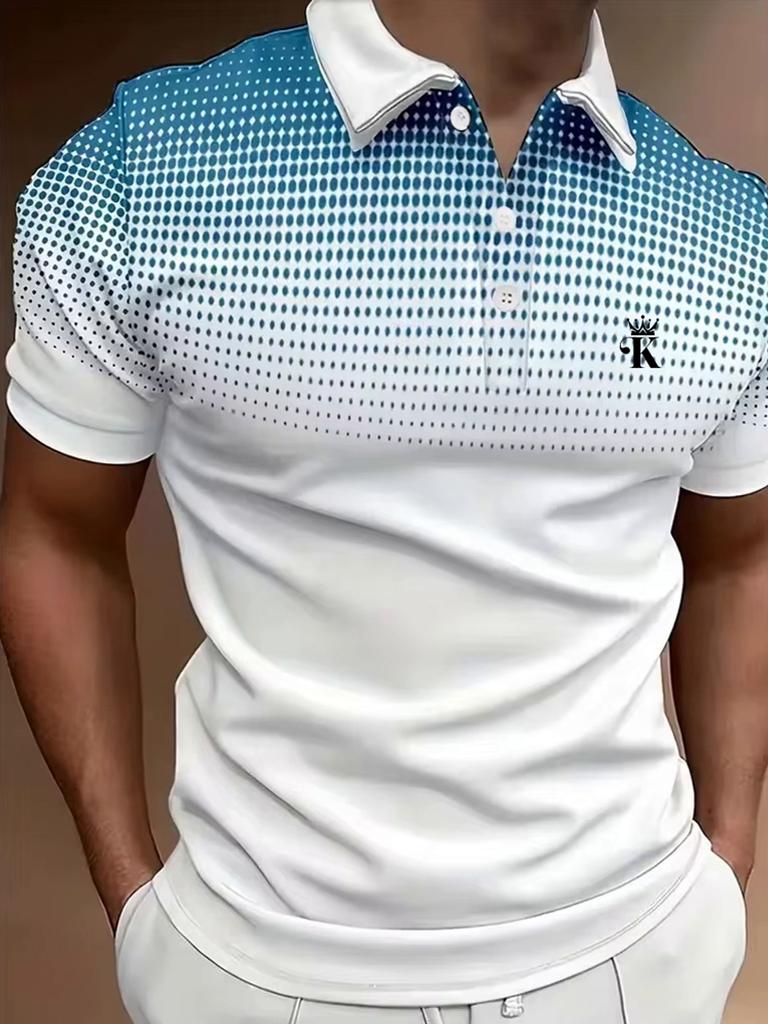 Knopf-Polo-T-Shirt für Herren Modisches Revers-Knopfhemd Streetwear Sommer Neu Kurzärmlig