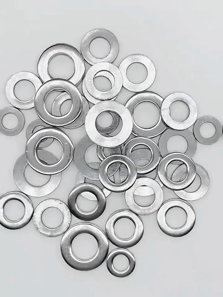 Stainless Steel Flat Washer Set M2-M16 Metal Screw Washers Rings Plain Gaskets Fastener Hardware Assortment Kits for Repair