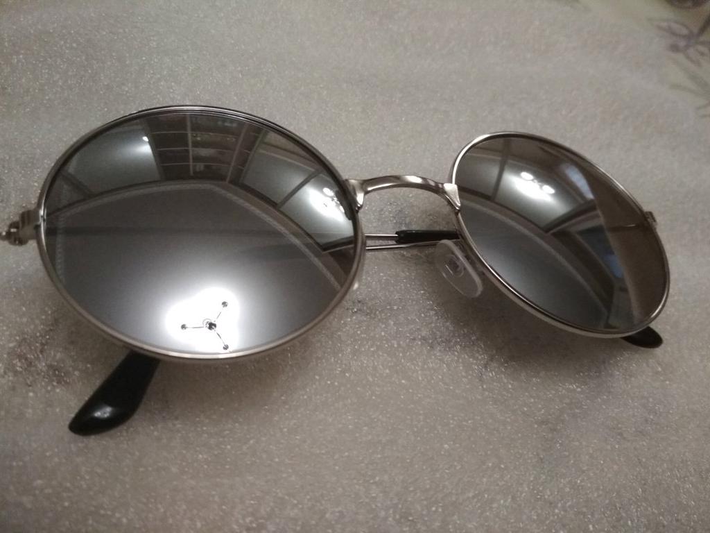ZeroUV Occhiali Da Sole Donna Rotondi In Metallo, Lenti A Specchio, Forma Cat-Eye, Argento/Verde Blu, Protezione UV