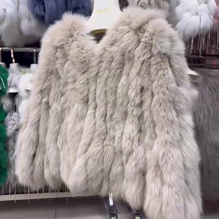 Real Fox Fur Coat for Women Autumn and Winter Warm Real Fur Coat Short Style Fur Versatile Young Tops