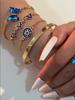 Cross Border Jewelry Blue Butterfly Inlaid Rhinestone Hollow Women's Bracelet Geometric Opening Four Piece Bracelet Set