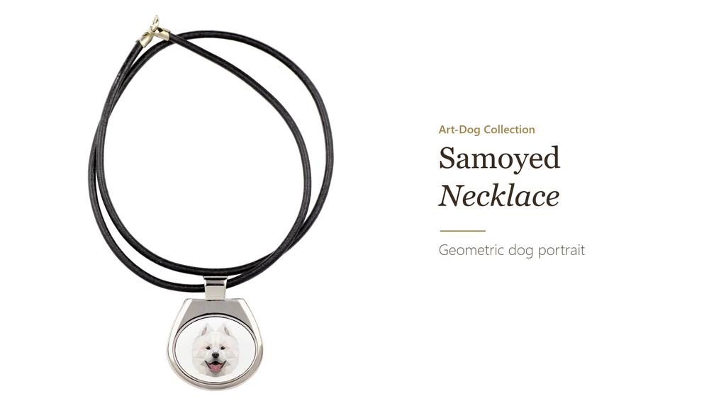 Samoyed, Bjelkier, Samoiedskaya Sobaka – Necklace with a geometric design and the inscription "Art-Dog" | Art-Dog
