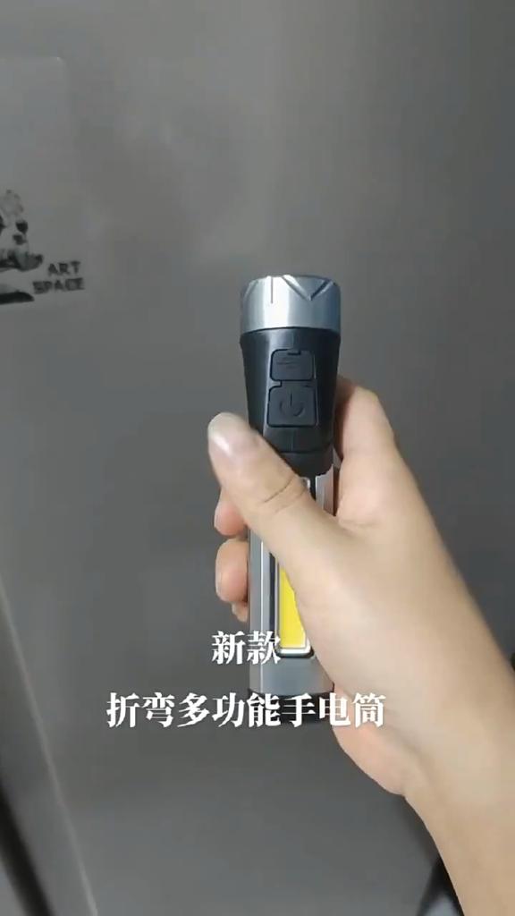 90° Rotatable LED Flashlight – USB Rechargeable Magnetic Camping Lantern, Mini Portable Torch for Outdoor/Hiking