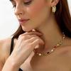 Color water drop necklace Fashion high-end light luxury temperament Clavicle chain Exquisite and elegant banquet accessories