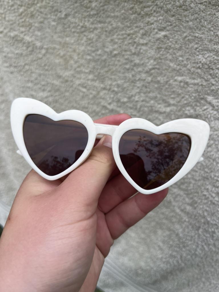 Feizikaw Occhiali da Sole Polarizzati Occhiali da sole vintage a forma di cuore Occhiali Occhiali Tono Retro Irregolare Unisex (Blue, One Size