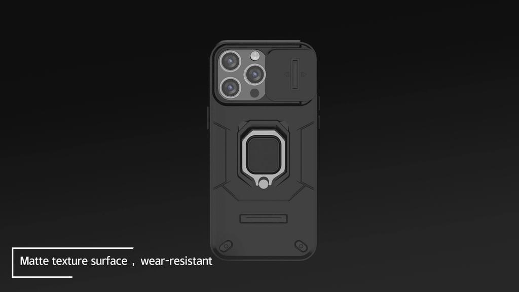 Robuster Kameraschutz Magnetische Bumper Handyhülle mit Ringständer Für iPhone 17 Pro Max Samsung Xiaomi Oppo Honor Harte PC Stoßfeste Hülle