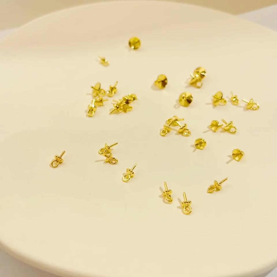 10Pcs Copper Small Eye Screw Hooks Clasps Eye Pin Eyelet Hooks Fit Drilled Beads DIY Jewelry Making