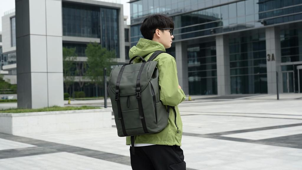 Backpack Men's Solid Color Travel Bag Large Capacity Business Bag