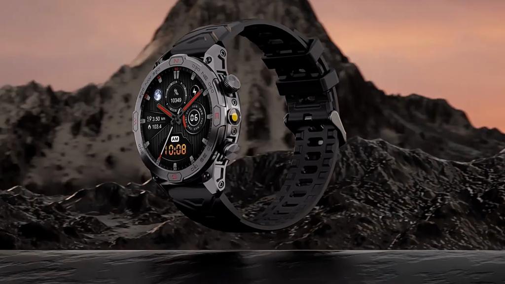 SCIONE Smart Watch Heart Rate Bluetooth Call Voice Assistant Compass Flashlight Step Outdoor Sports Watch