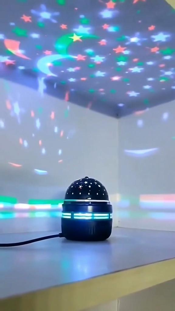 Starry Sky Projector Lamp Rotating Moon & Star Magic Ball for Bedroom Decor