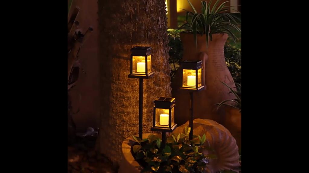Solar Lanterns, Flickering Flameless Candle LED Lights, Solar Lights Garden Outdoor Hanging Decoration for Table, Patio, Outdoor Party Decoration