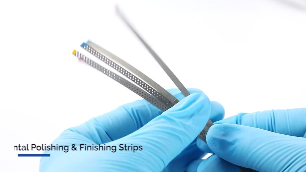 5pcs Dental Diamond Polishing Strips Stainless Steel Orthodontic IPR Strip Fine Medium Single/Double Side Composite Polish