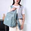 Solid Color Backpack Women Commuter Large Capacity Nylon Lightweight Backpack