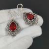 Boucles d’oreilles grenat rouge, boucle d’oreille en pierre précieuse, boucle d’oreille en argent pierre précieuse grenat rouge antique, bijoux en pierre précieuse en argent massif 925, boucle d’oreille en pierre précieuse pour elle