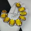 Natural Citrine Gemstone Handmade 925 Sterling Silver Electroform Necklace, Citrine Silver For Wife Unisex Necklace Birthday Gift
