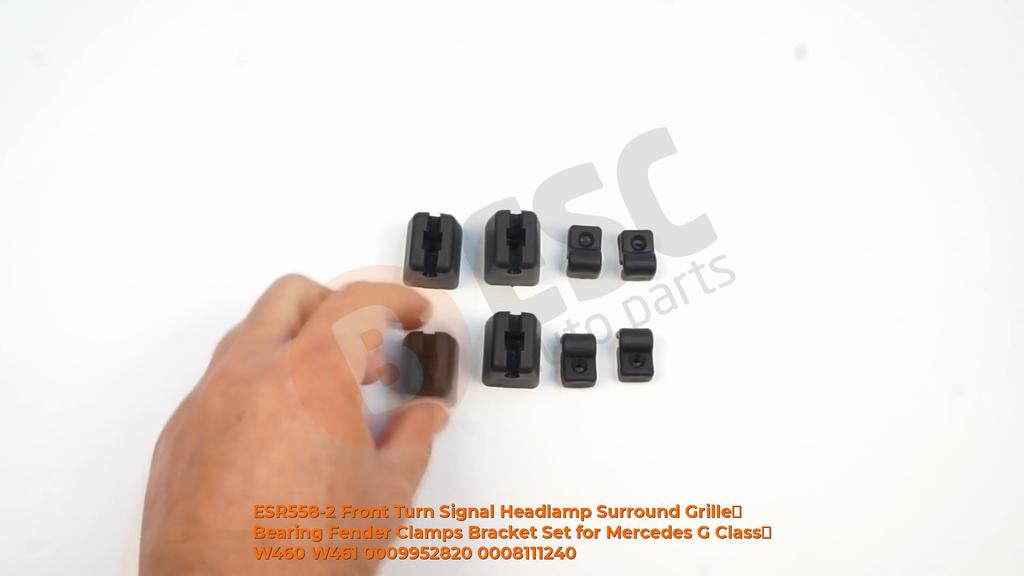 ESR558-2 Front Turn Signal Headlamp Surround Grille Bearing Fender Clamps Bracket Set for Mercedes G Class W460 W461 0009952820 0008111240