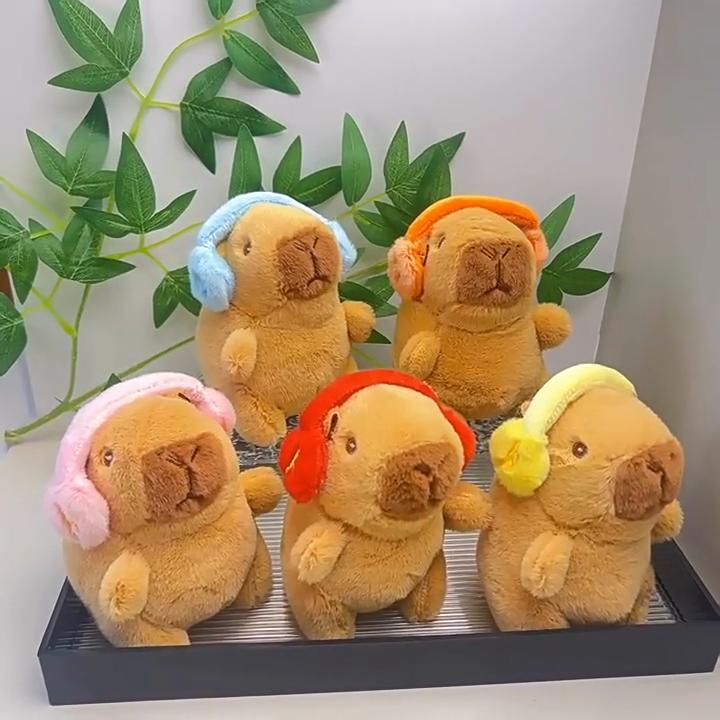 Adorable Plush Capybara Toy With Colorful Headphones Perfect For Birthdays And Collectors