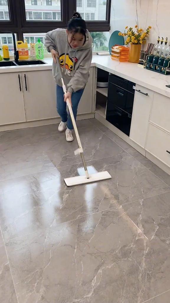 Cleaning Mop Squeeze Dry Flat Mops Lazy Free Hand Washing Floor Mop Wet and Dry Home and Kitchen Cleaning Tools Spin Mop
