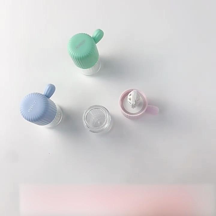 Contact Lens Washer with Tweezer Drawstring Energy Saving Contact Lens Cleaning Case Box Mini Contact Lens Manual Spin Cleaner Travel Use