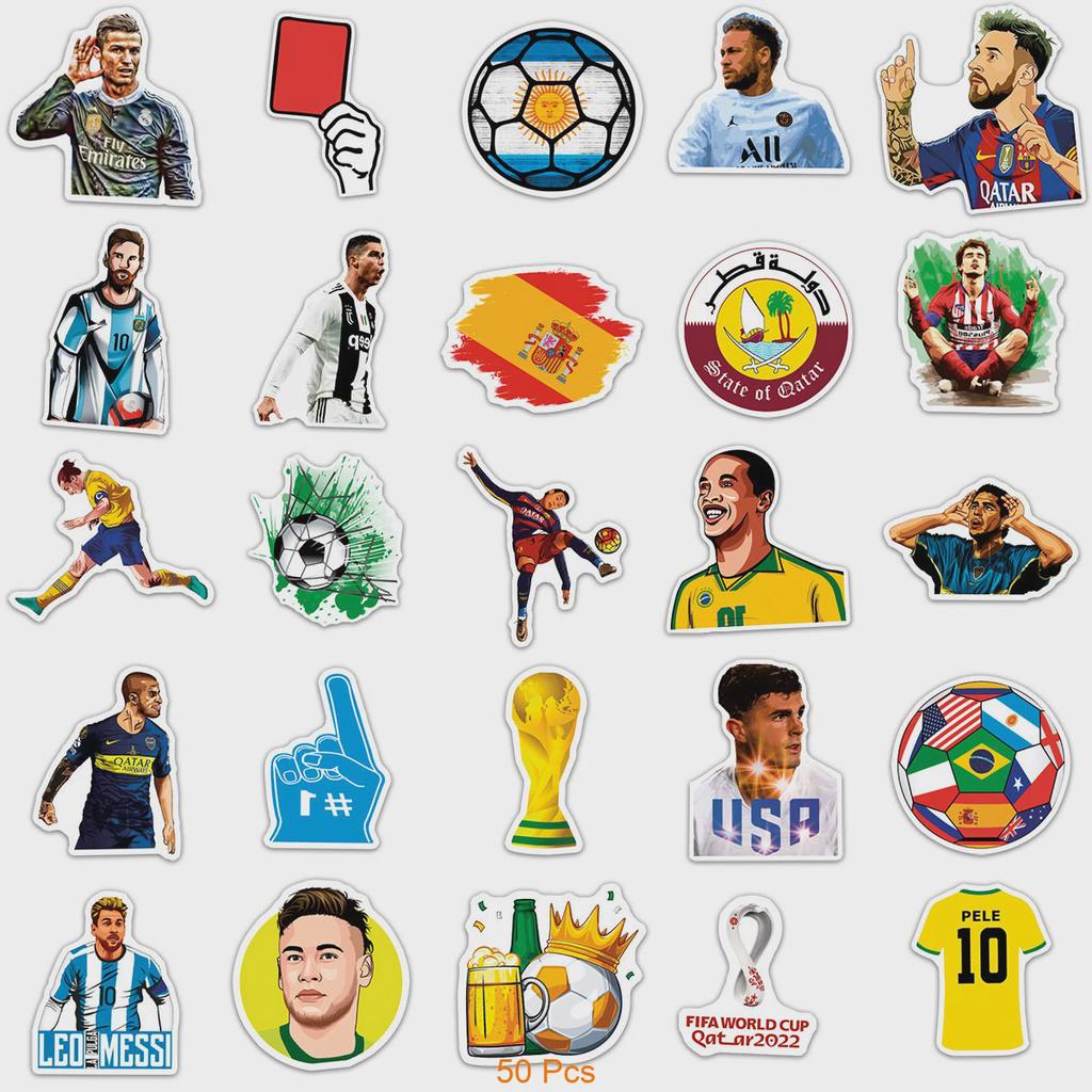 The World Cup Qatar Stickers For Laptop Skateboard Guitar 50pcs Waterproof Pvc Cute Cool