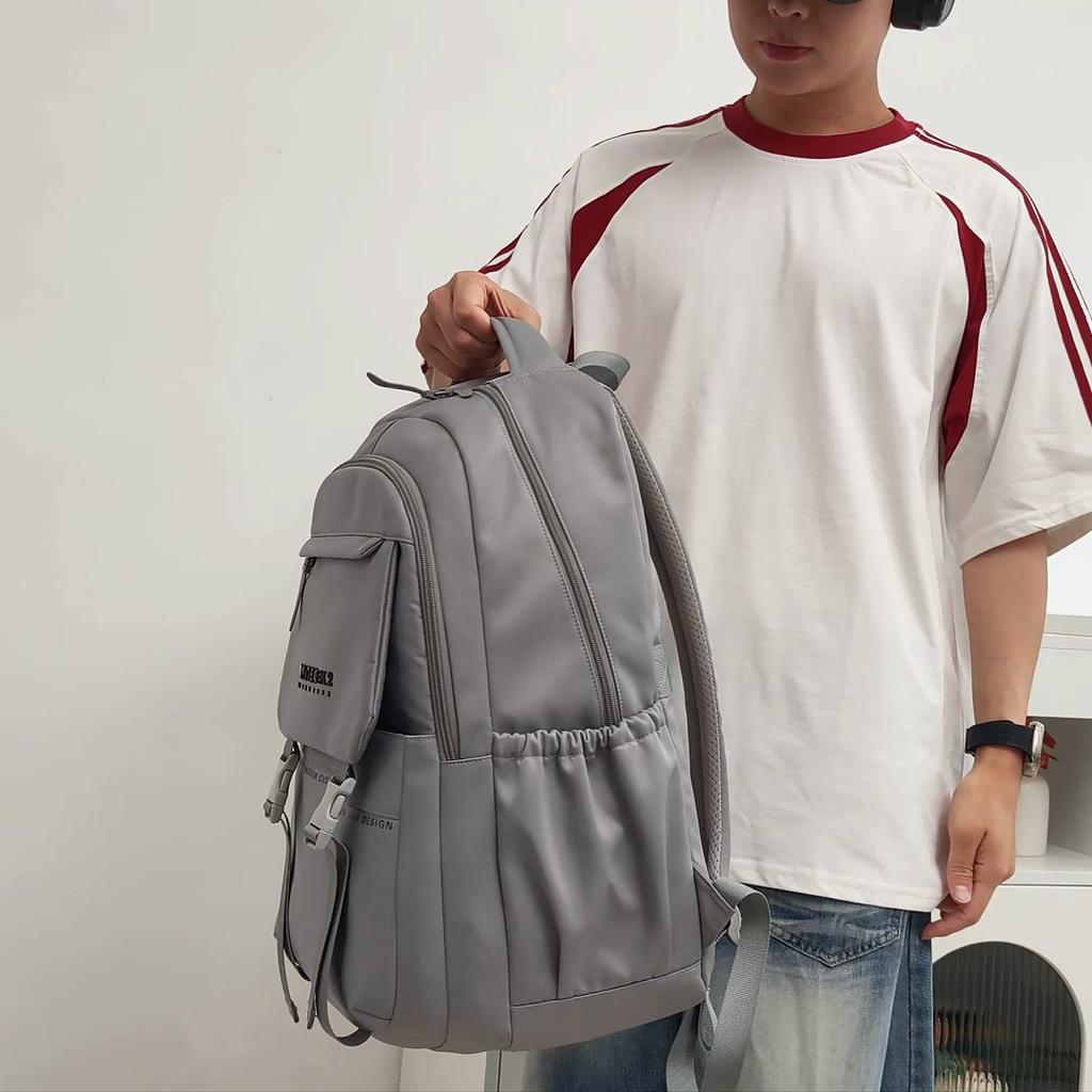 Color Block Backpack Student Lightweight Schoolbag Large Capacity Men's Outdoor Backpack