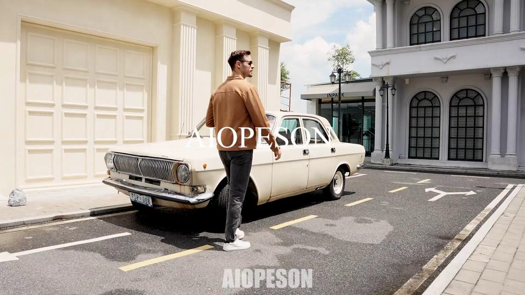 AIOPESON Pánská hnědá semišová bunda Turn Down Collar Jacket Casual Business Bundy Trucker z umělé kůže pro muže