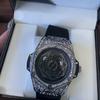 KIMSDUN Golden Poise Diamond Inlaid Fashion Trends Creative Men's Watch Silicon Gloves Nights Waterproof Sports Quartz Watch