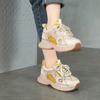 Johnature Genuine Leather Sports Style Casual Women's Shoes Mixed Colors Lightweight Sole Lace Up Sneakers