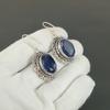 London Topaz Gemstone Earrings, 925 Sterling Silver Earrings, Handmade Silver Earrings For Gift, London Topaz Dangle Drop Earrings For Gift