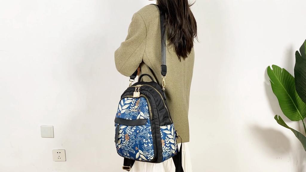 Backpack Women's Printed Oxford Bag Large Capacity Travel Backpack