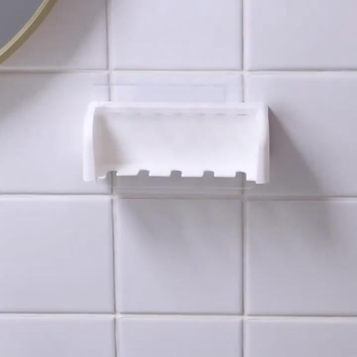 Waterproof Toothbrush Holder with Lid, Suction Cup Bathroom Organizer