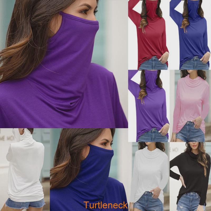 Women's Stylish Turtleneck Long Sleeve Dust-proof Blouse T-shirt For Everyday Comfort
