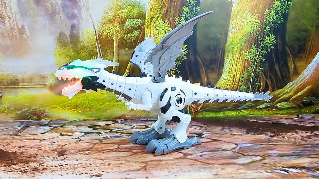 Nieuwe Grote Maat 47 cm Elektronische Wandelen Dinosaurus Spray Mechanische Dinosaurus Roar Flash Cartoon Robot Educatief Game Console Kinderen Speelgoed Gift