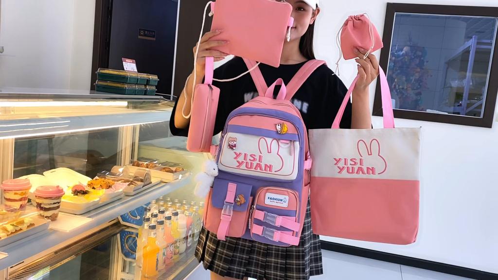 Cute Schoolbag Female Junior High School Student Contrast Color Student Backpack