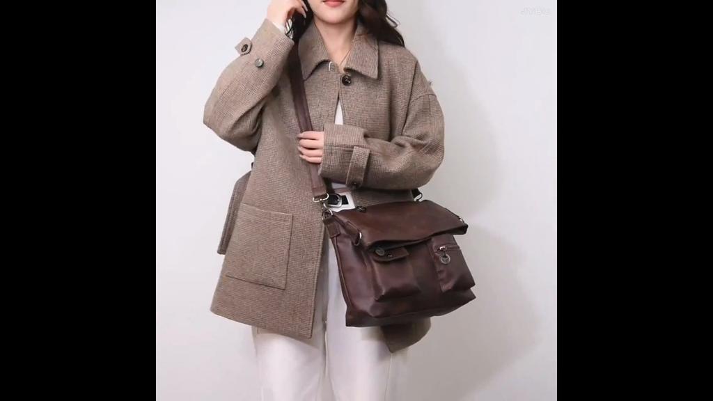 Women's vintage cargo bag one-shoulder crossbody bag