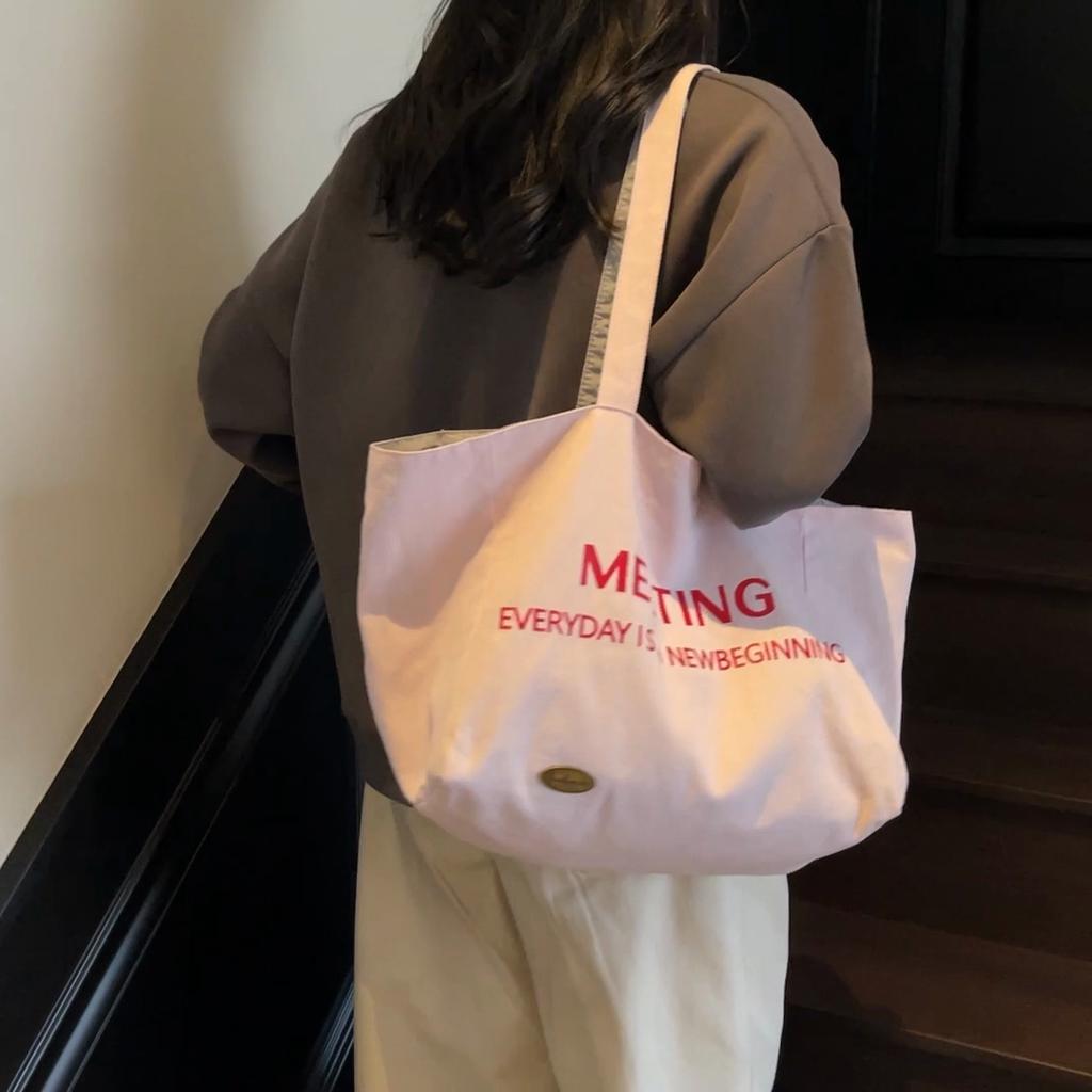 Double-Sided Tote Bag Women's Shoulder Bag Large Capacity Shopping Bag
