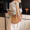 Yogodlns Large Capacity Crochet Tote Bag Ethnic Style Hollow Out Woven Bag Embroidered Strap Knitting Handbag For Female Travel