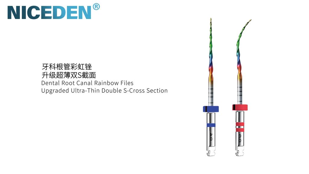 Rainbow-serien 6 stk/eske SX-F3 Blå Filer 21mm Varmeaktiverte NiTi Rotkanalfiler Kan Bøyes Endodontisk Behandling Roterende Fil 25mm