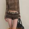 Animal Print Pu Leather Belt For Women With Metal Buckle Vintage Fashion Accessory