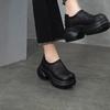 Johnature Thick Soled Height Increasing Genuine Leather Woven Sandals Hollow Breathable Women's Platform Shoes