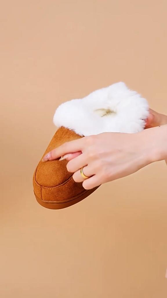 Hairy Slippers for Women, Winter New Style, Warm and Comfortable Home Slippers with Thick Cotton and Velvet Added