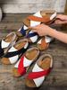 Damen Zweifarbige Keilsandalen - Offene Zehenpartie, Dicke Hohe Absätze, Party- und Freizeit-Ausflüge, Strandschuhe | Strapazierfähige TPR-Sohle, Damen-Sandalen