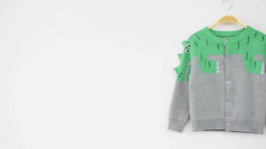 Boys Cardigan Children Toddler Long Sleeve Sweaters Knitted Cardigan for Boys Cartoon Elephant