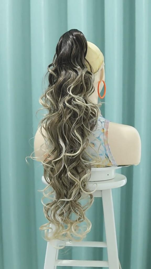 Claw Clip Ponytail Wig 80cm Long Wavy Synthetic Ponytail Extension 150g High Temperature Fiber Hairpieces for Women