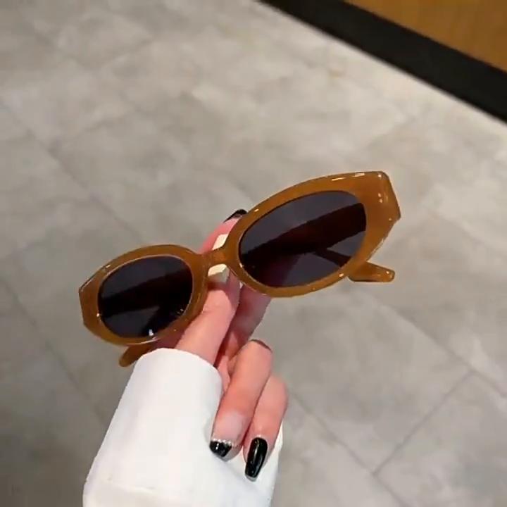 New Trend Sunglasses Women Men Oval Rice Nail Design Retro Casual Fashion Travel Sun Glasses for Female UV400